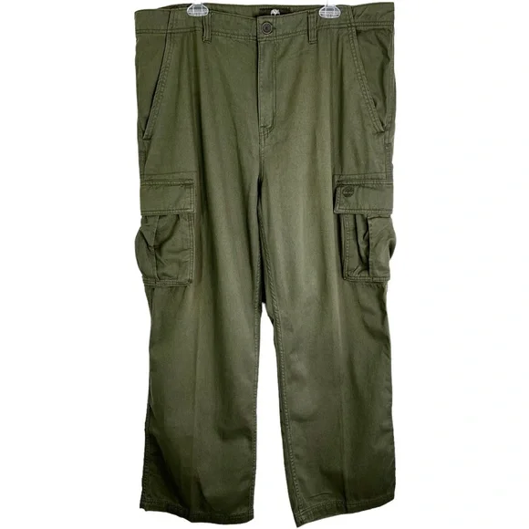 Timberland Relaxed Fit Cargo Chino Pants in Army Green Men’s Size 40x30 - Picture 1 of 9